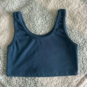 Teal Cropped Tank Top
